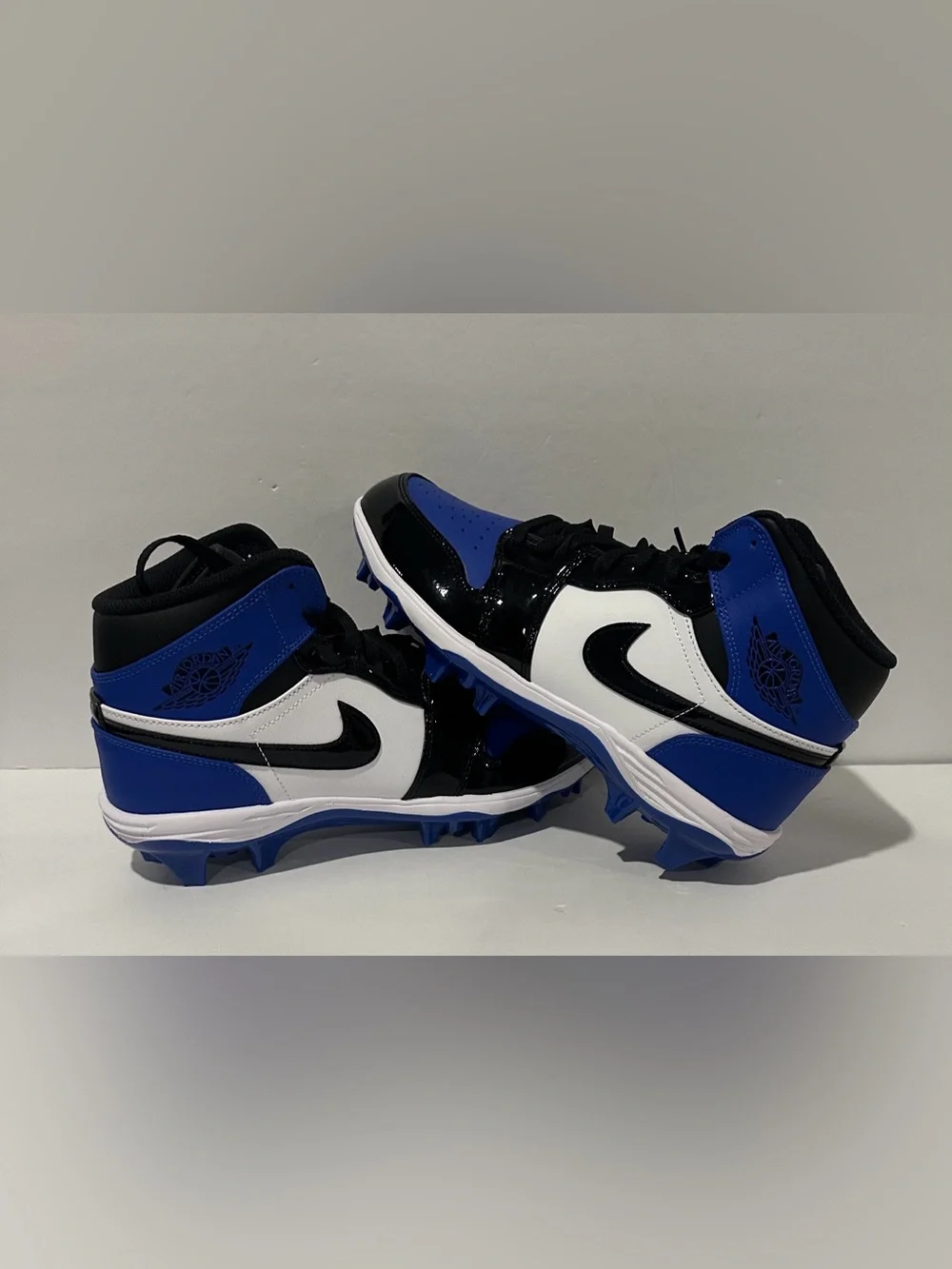 Air Jordan 1 Mid TD Cleat 'Game Royal Patent' Sz: 9 (FJ6805-401)